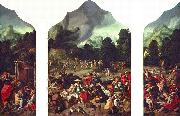 Lucas van Leyden Triptych with the Adoration of the Golden Calf France oil painting artist